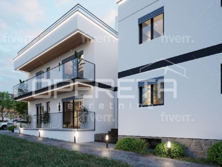 Na prodaju moderan stan od 72,60 m² koji se sastoji od prostranog dnevnog boravka s kuhinjom u otvorenom prostoru i blagovaonicom, dvije spavaće sobe, dvije kupaonice, ostave i natkrivene terase od 11,88 m². 2